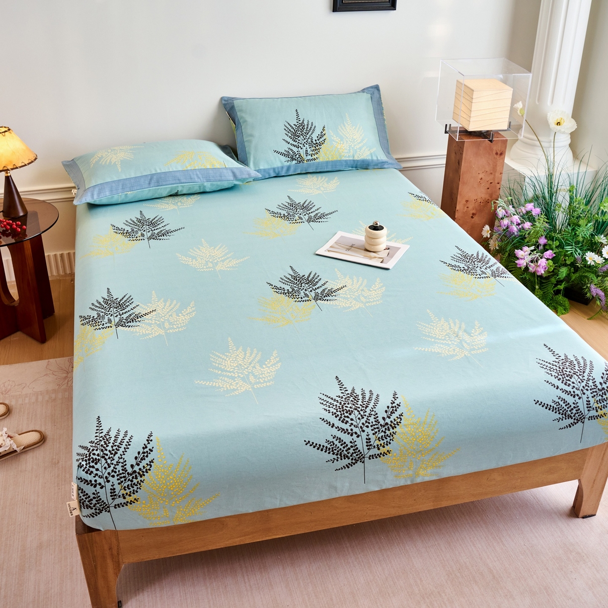 91家纺网 家纺一手货源 找家纺 春皖家纺 2026新款全棉老粗布席子凉席工艺款单床笠床笠单件 轻舞