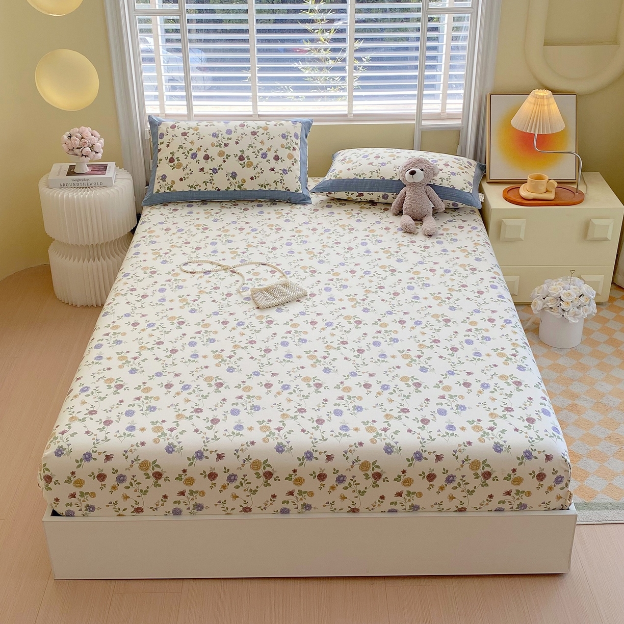 91家纺网 家纺一手货源 找家纺 春皖家纺 2026新款全棉老粗布席子凉席工艺款单床笠床笠单件 田园梦