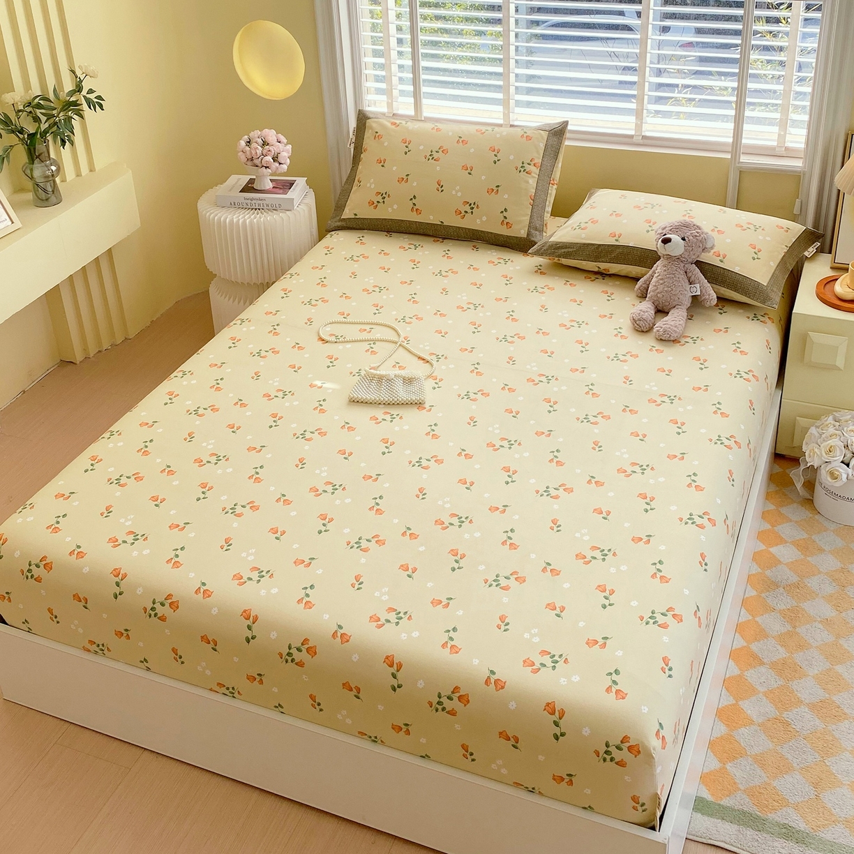 91家纺网 家纺一手货源 找家纺 春皖家纺 2026新款全棉老粗布席子凉席工艺款单床笠床笠单件 夏日炽