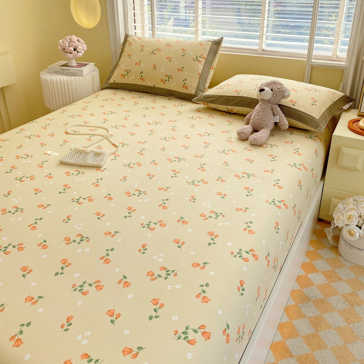 91家纺网 家纺一手货源 找家纺 春皖家纺 2026新款全棉老粗布席子凉席工艺款单床笠床笠单件 夏日炽