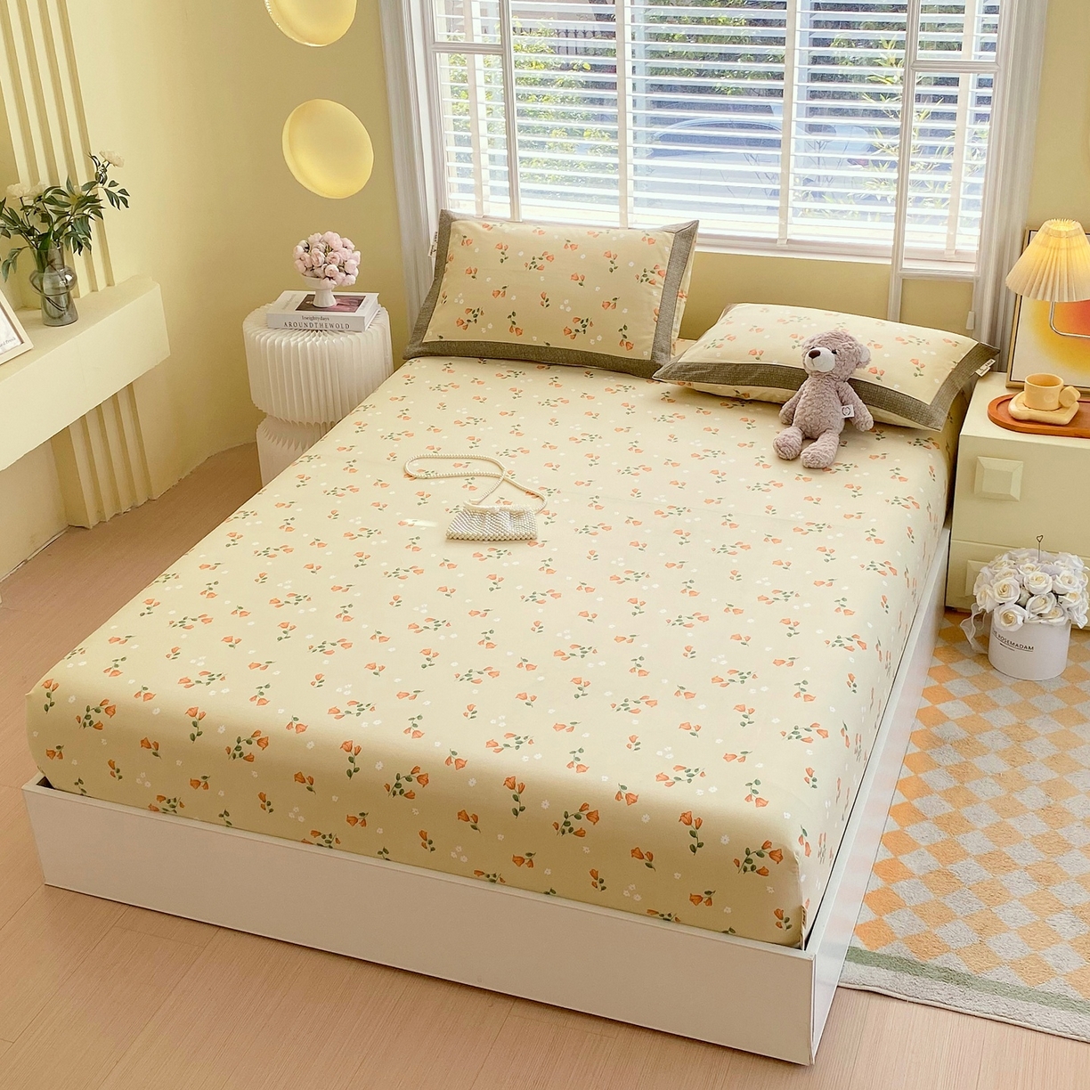 91家纺网 家纺一手货源 找家纺 春皖家纺 2026新款全棉老粗布席子凉席工艺款单床笠床笠单件 夏日炽