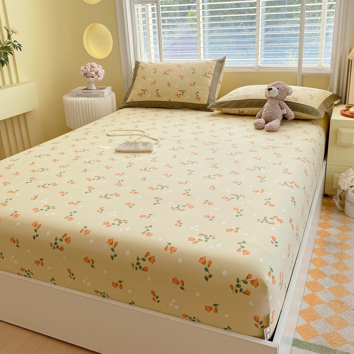 91家纺网 家纺一手货源 找家纺 春皖家纺 2026新款全棉老粗布席子凉席工艺款单床笠床笠单件 夏日炽