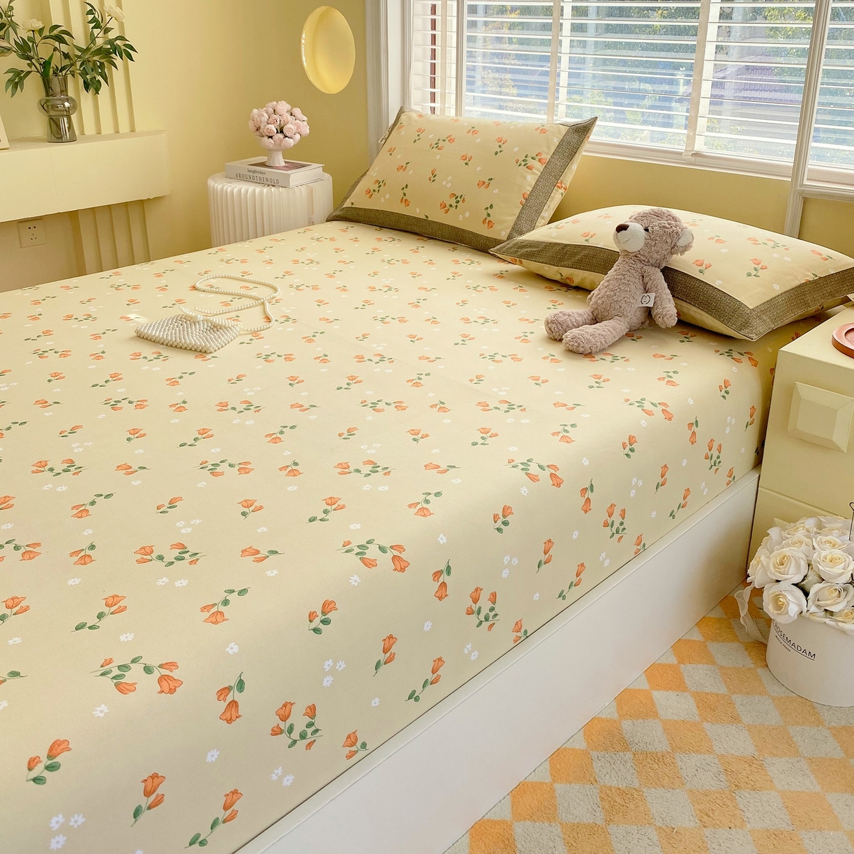 91家纺网 家纺一手货源 找家纺 春皖家纺 2026新款全棉老粗布席子凉席工艺款单床笠床笠单件 夏日炽