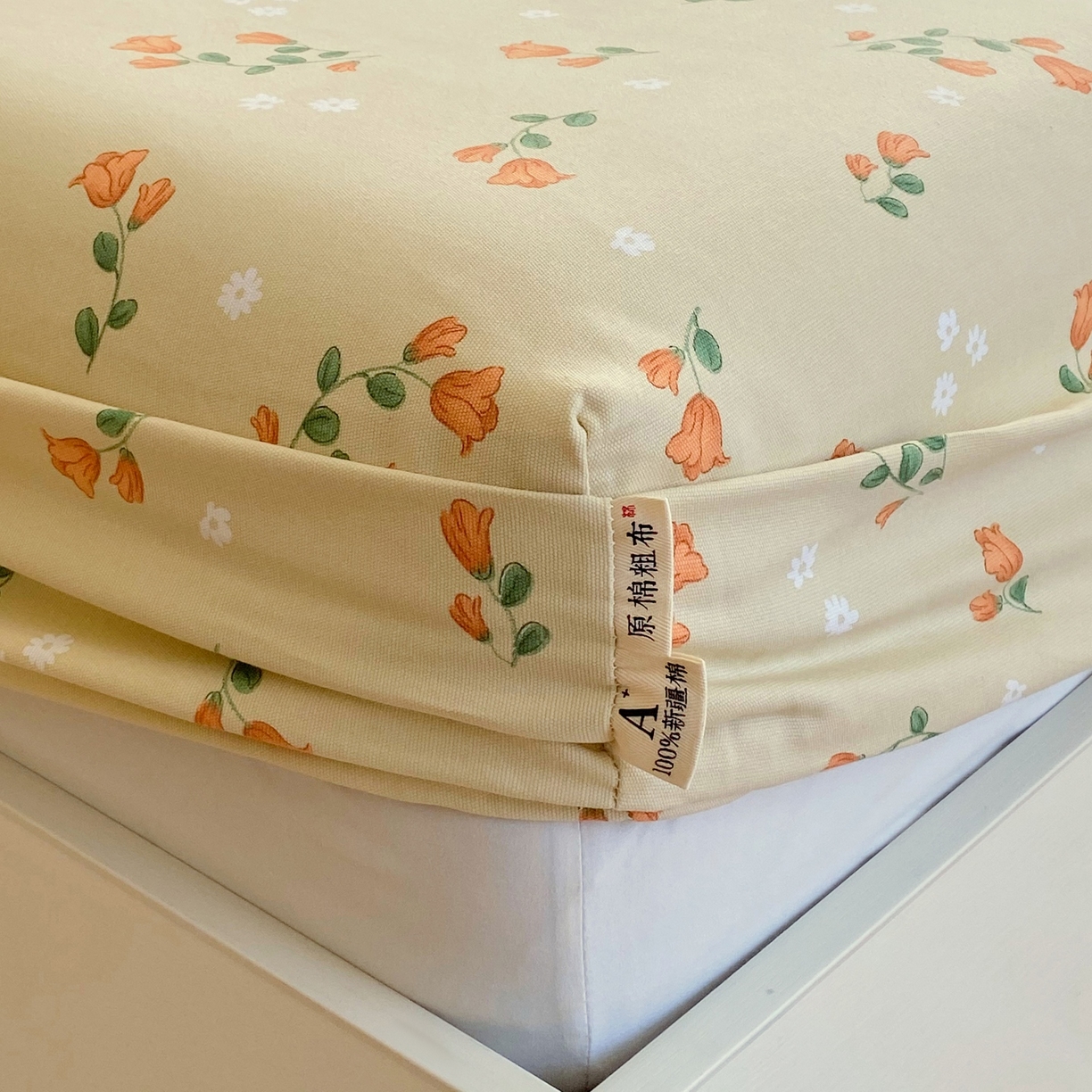 91家纺网 家纺一手货源 找家纺 春皖家纺 2026新款全棉老粗布席子凉席工艺款单床笠床笠单件 夏日炽