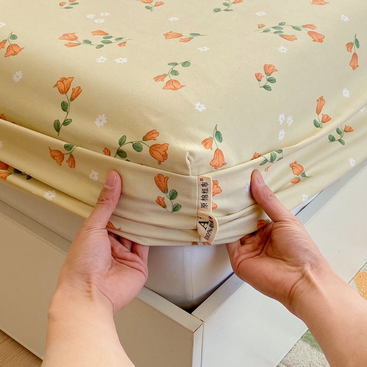 91家纺网 家纺一手货源 找家纺 春皖家纺 2026新款全棉老粗布席子凉席工艺款单床笠床笠单件 夏日炽