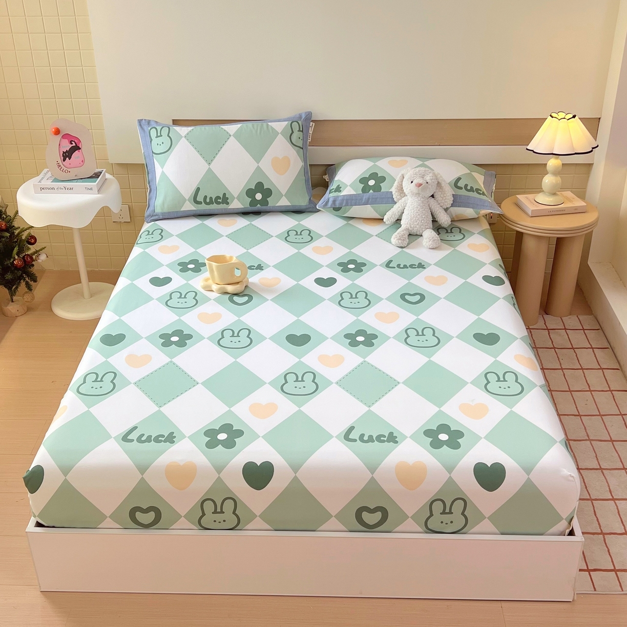 91家纺网 家纺一手货源 找家纺 春皖家纺 2026新款全棉老粗布席子凉席工艺款单床笠床笠单件 幸运