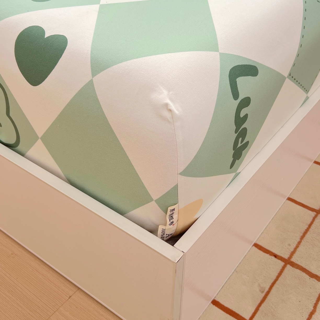 91家纺网 家纺一手货源 找家纺 春皖家纺 2026新款全棉老粗布席子凉席工艺款单床笠床笠单件 幸运