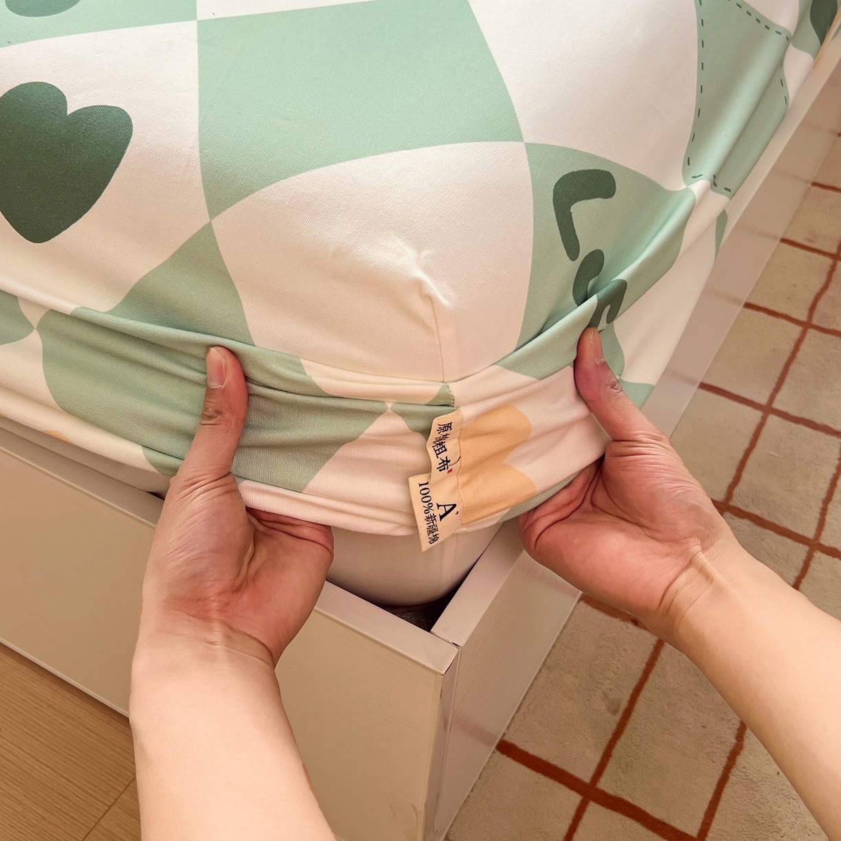 91家纺网 家纺一手货源 找家纺 春皖家纺 2026新款全棉老粗布席子凉席工艺款单床笠床笠单件 幸运