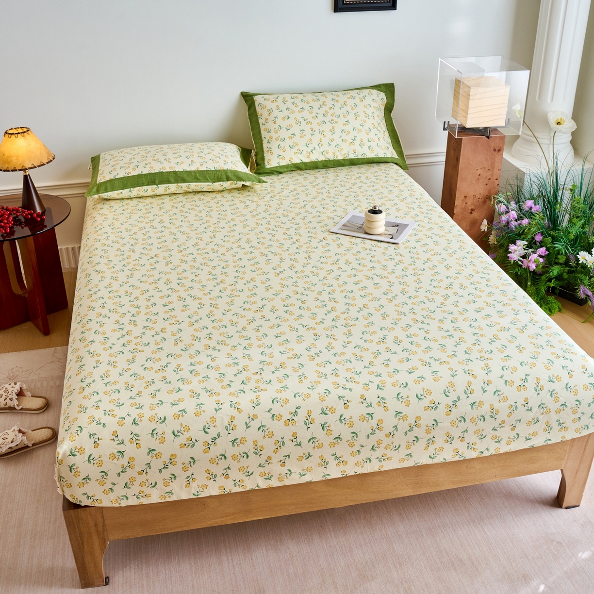 91家纺网 家纺一手货源 找家纺 春皖家纺 2026新款全棉老粗布席子凉席工艺款单床笠床笠单件 伊兰