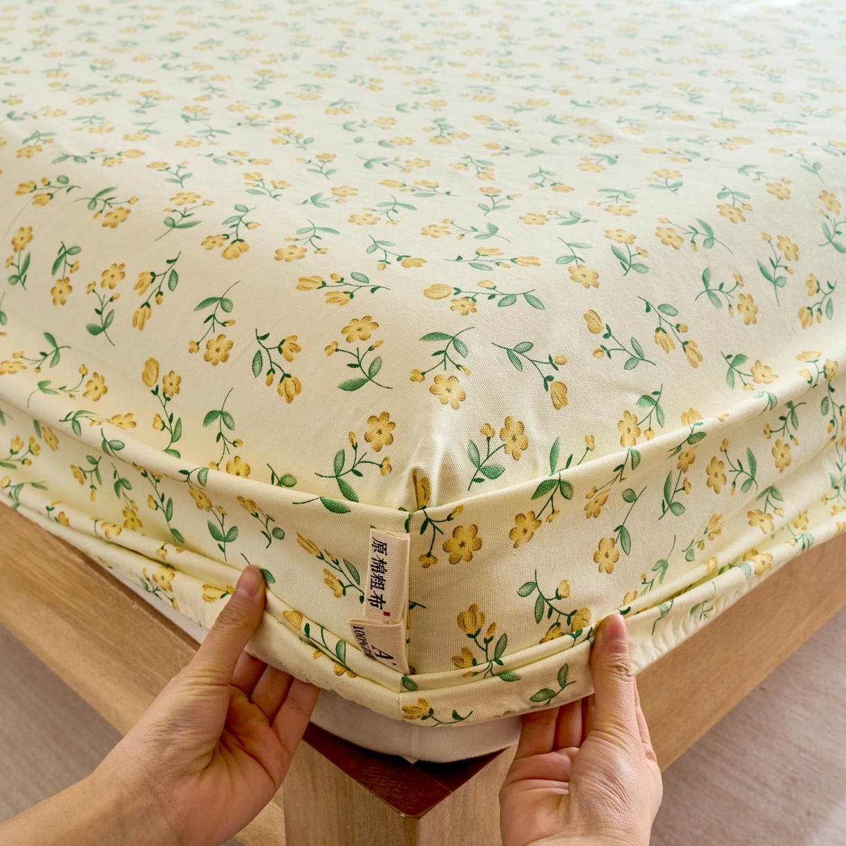 91家纺网 家纺一手货源 找家纺 春皖家纺 2026新款全棉老粗布席子凉席工艺款单床笠床笠单件 伊兰