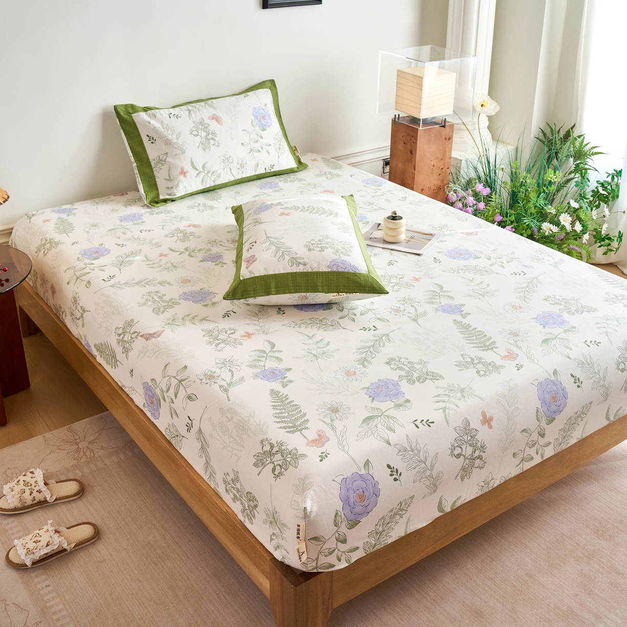 91家纺网 家纺一手货源 找家纺 春皖家纺 2026新款全棉老粗布席子凉席工艺款单床笠床笠单件 逸云