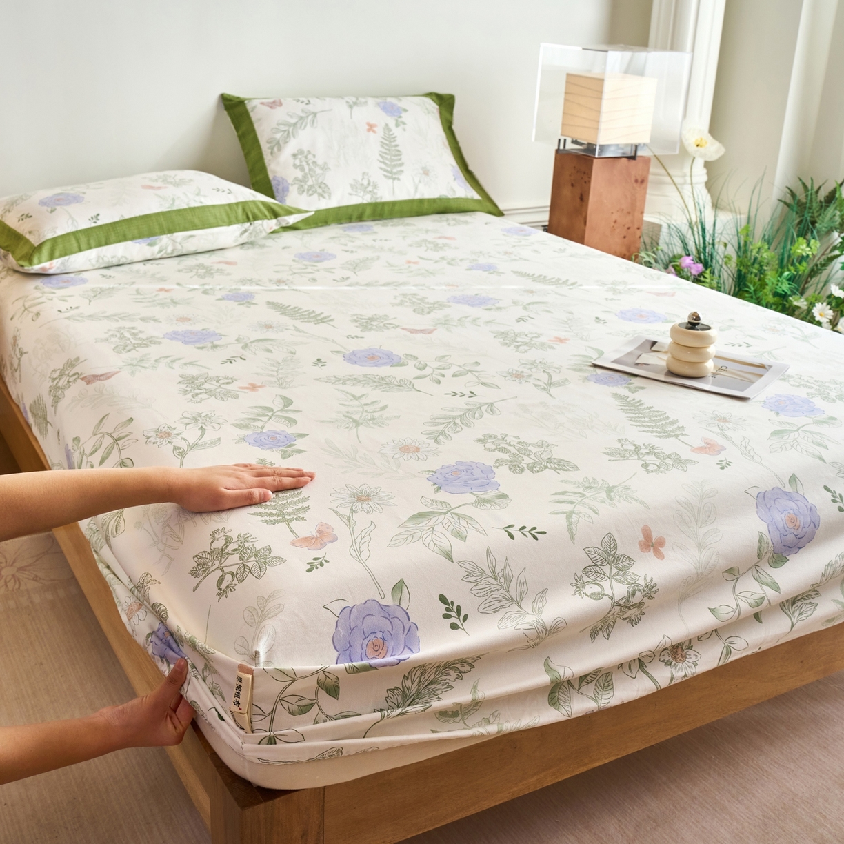 91家纺网 家纺一手货源 找家纺 春皖家纺 2026新款全棉老粗布席子凉席工艺款单床笠床笠单件 逸云