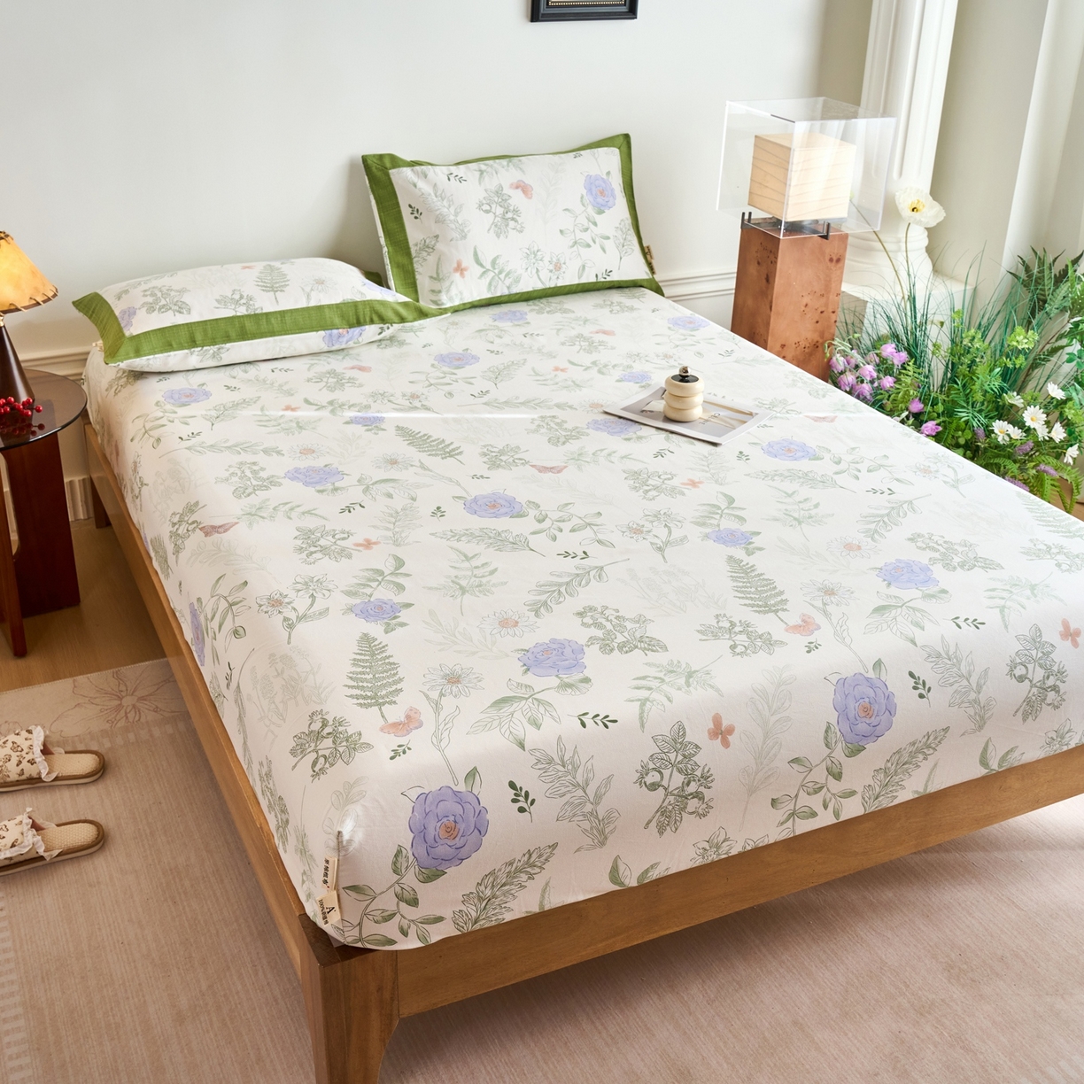 91家纺网 家纺一手货源 找家纺 春皖家纺 2026新款全棉老粗布席子凉席工艺款单床笠床笠单件 逸云