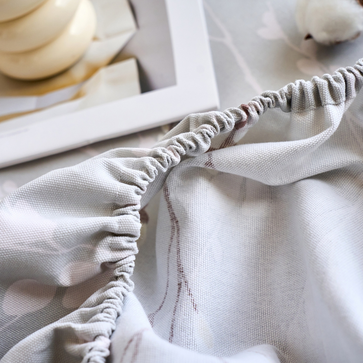 91家纺网 家纺一手货源 找家纺 春皖家纺 2026新款全棉老粗布席子凉席工艺款单床笠床笠单件 枝丫