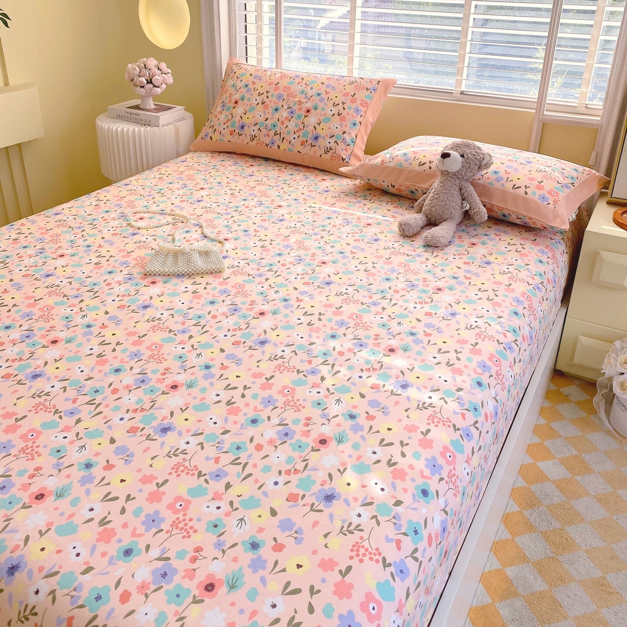 91家纺网 家纺一手货源 找家纺 春皖家纺 2026新款全棉老粗布席子凉席工艺款单床笠床笠单件 织梦