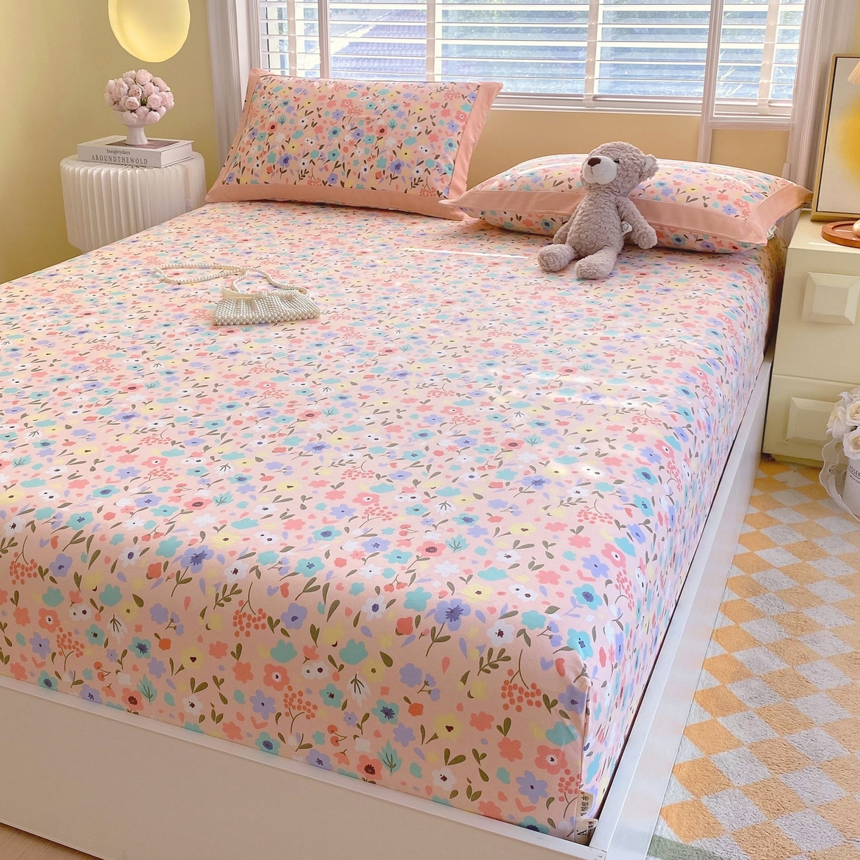 91家纺网 家纺一手货源 找家纺 春皖家纺 2026新款全棉老粗布席子凉席工艺款单床笠床笠单件 织梦