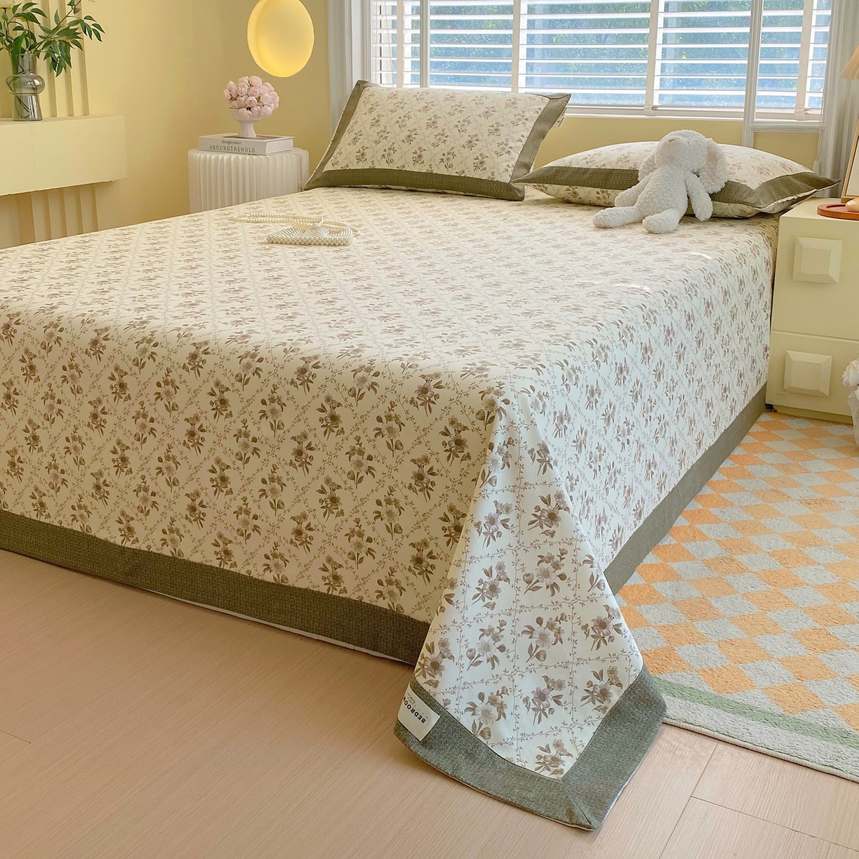 91家纺网 家纺一手货源 找家纺 （总）春皖家纺 2026新款全棉老粗布席子凉席工艺款单床单床单单件