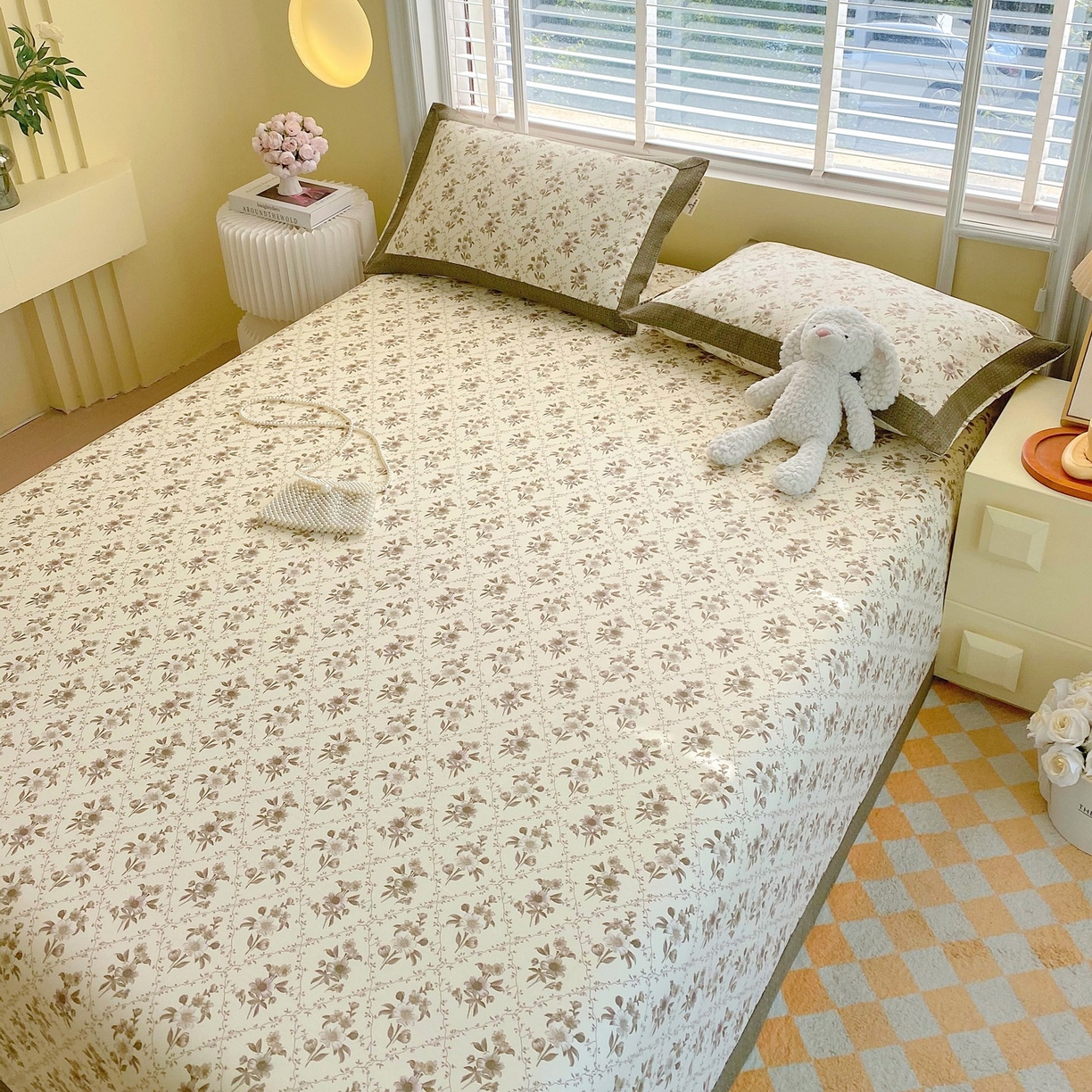 91家纺网 家纺一手货源 找家纺 （总）春皖家纺 2026新款全棉老粗布席子凉席工艺款单床单床单单件