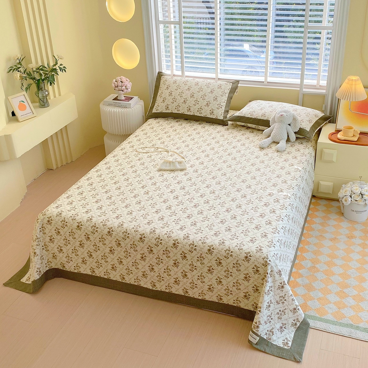 91家纺网 家纺一手货源 找家纺 （总）春皖家纺 2026新款全棉老粗布席子凉席工艺款单床单床单单件