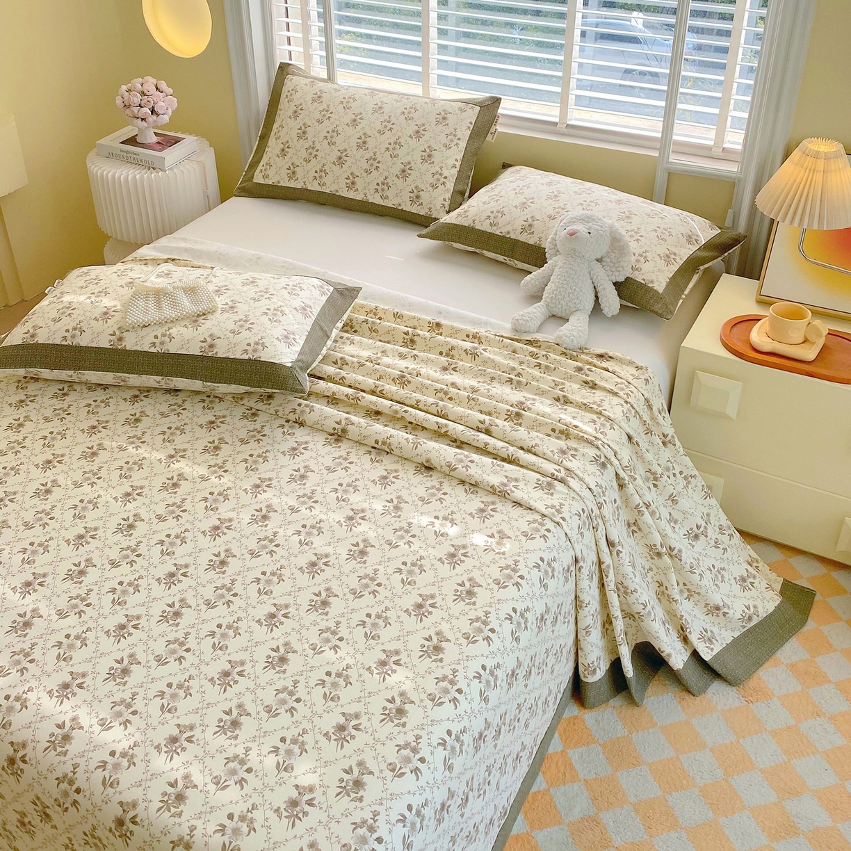 91家纺网 家纺一手货源 找家纺 （总）春皖家纺 2026新款全棉老粗布席子凉席工艺款单床单床单单件