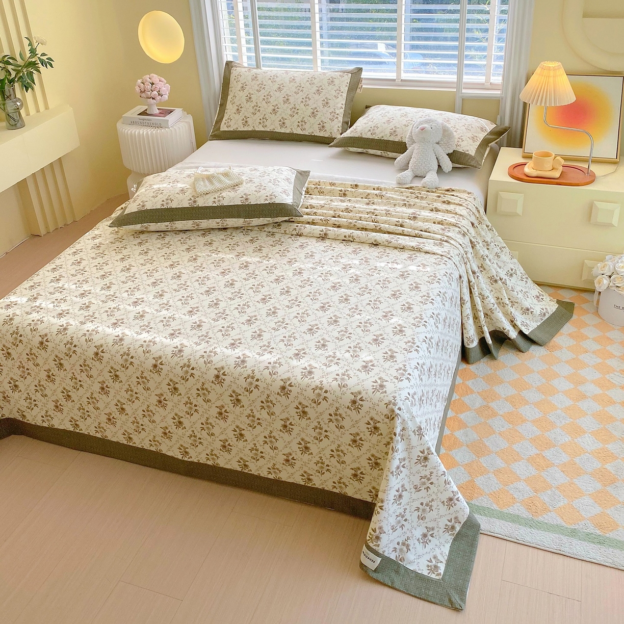 91家纺网 家纺一手货源 找家纺 （总）春皖家纺 2026新款全棉老粗布席子凉席工艺款单床单床单单件