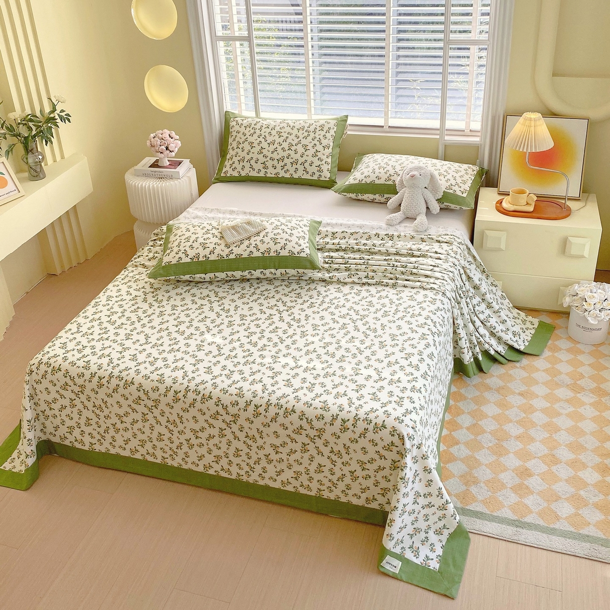 91家纺网 家纺一手货源 找家纺 春皖家纺 2026新款全棉老粗布席子凉席工艺款单床单床单单件 翠林音