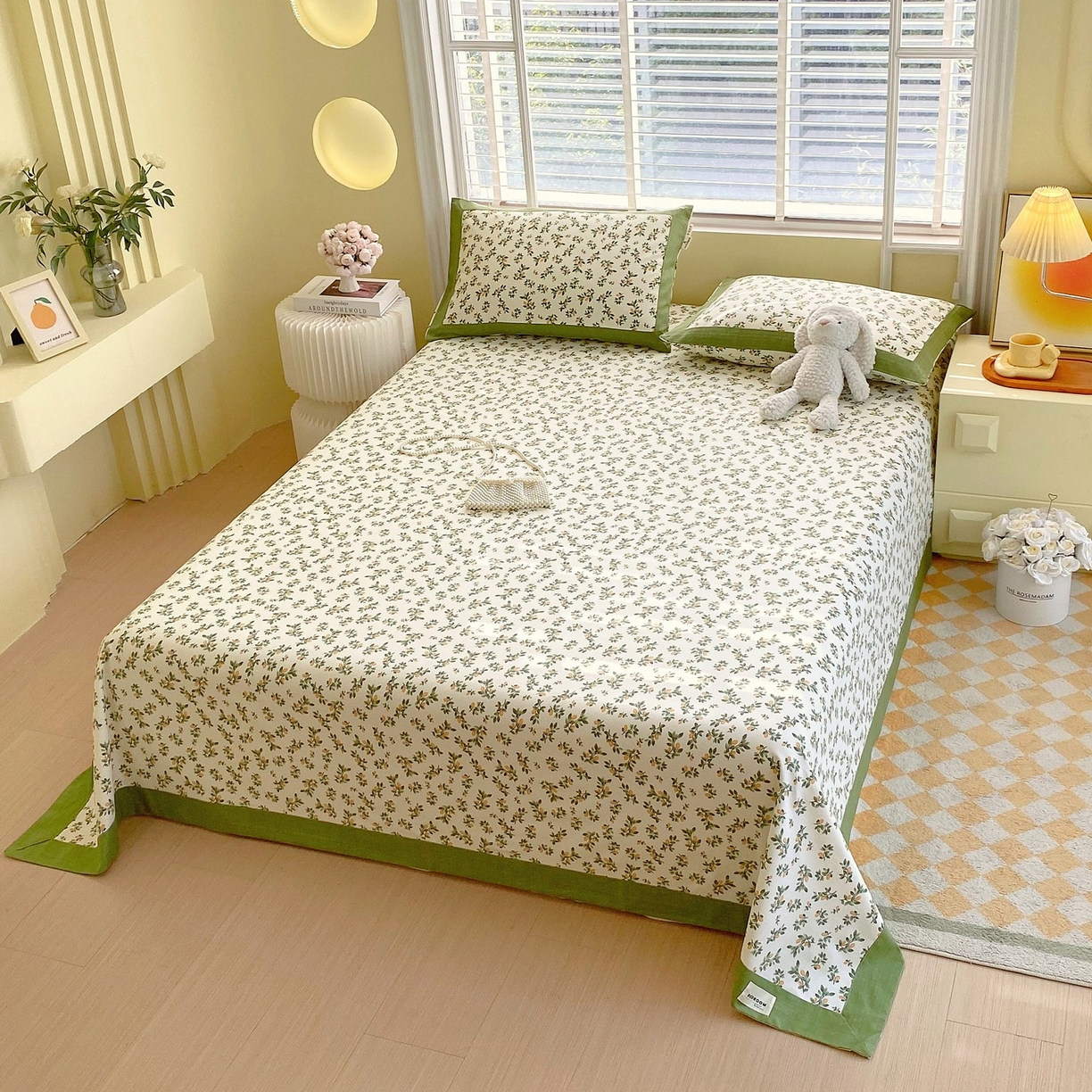 91家纺网 家纺一手货源 找家纺 春皖家纺 2026新款全棉老粗布席子凉席工艺款单床单床单单件 翠林音