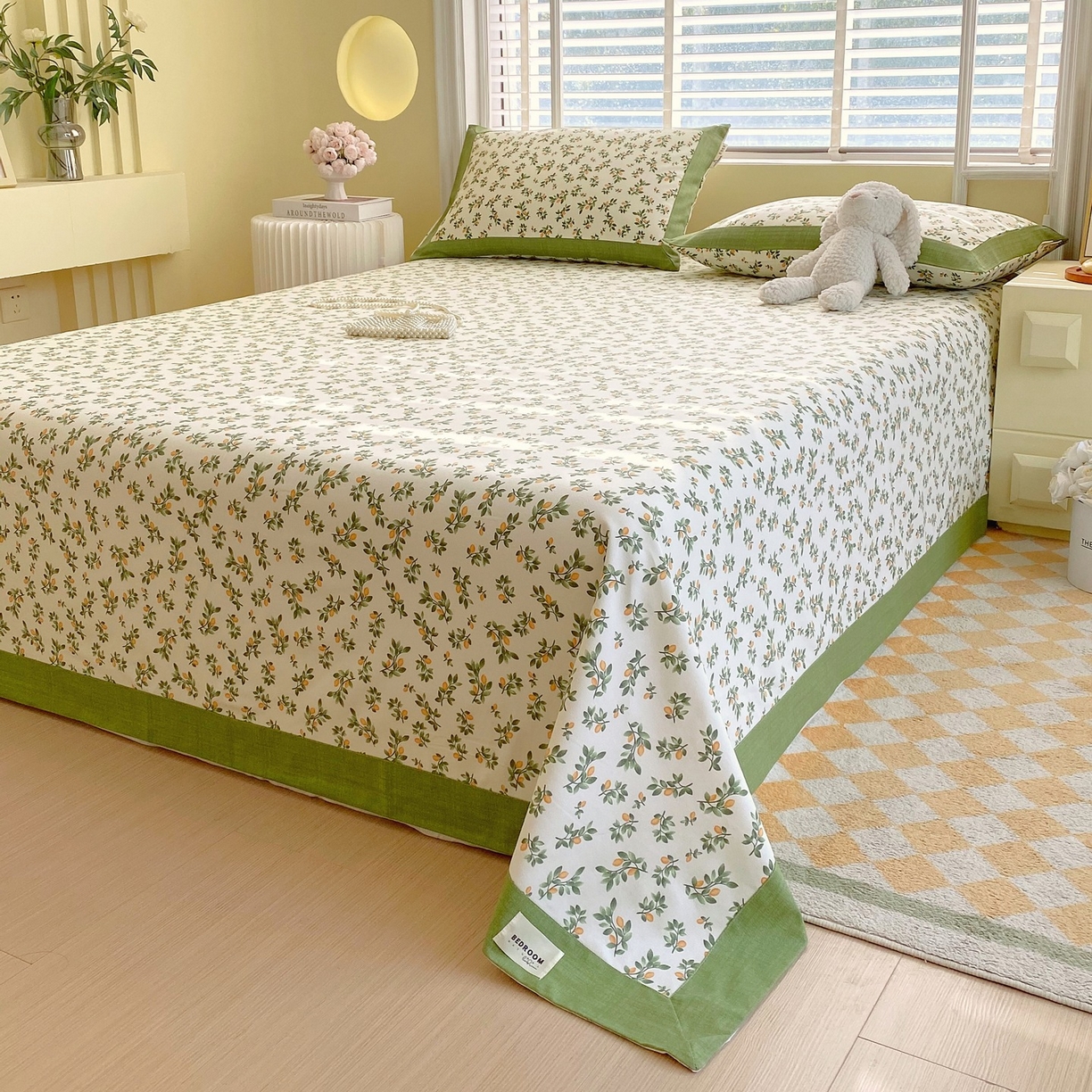 91家纺网 家纺一手货源 找家纺 春皖家纺 2026新款全棉老粗布席子凉席工艺款单床单床单单件 翠林音