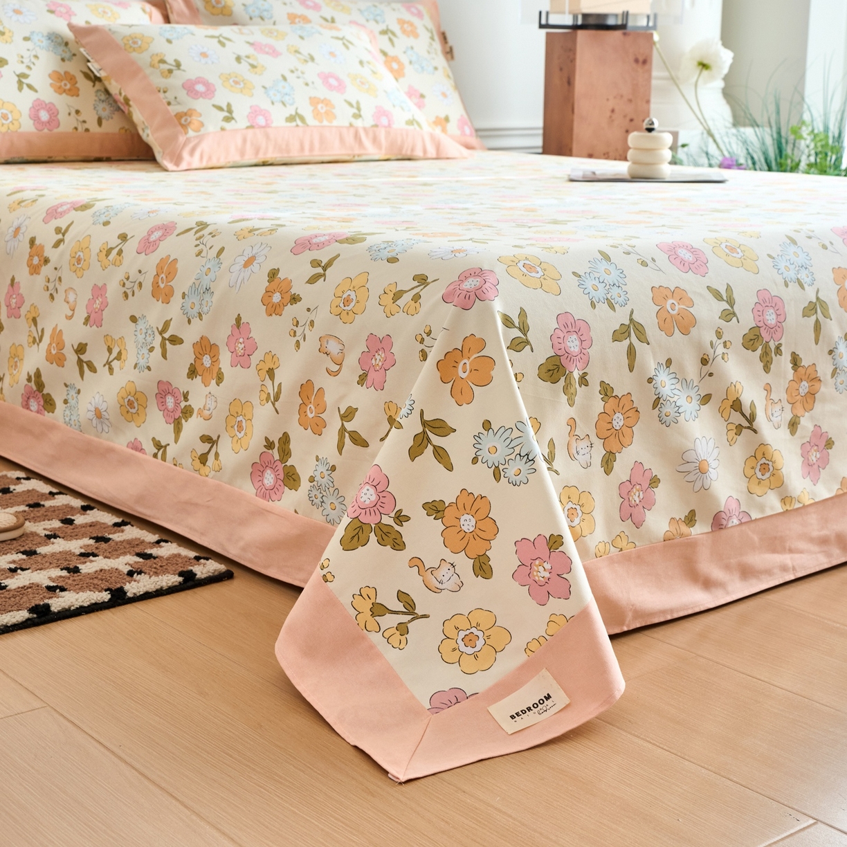 91家纺网 家纺一手货源 找家纺 春皖家纺 2026新款全棉老粗布席子凉席工艺款单床单床单单件 繁华