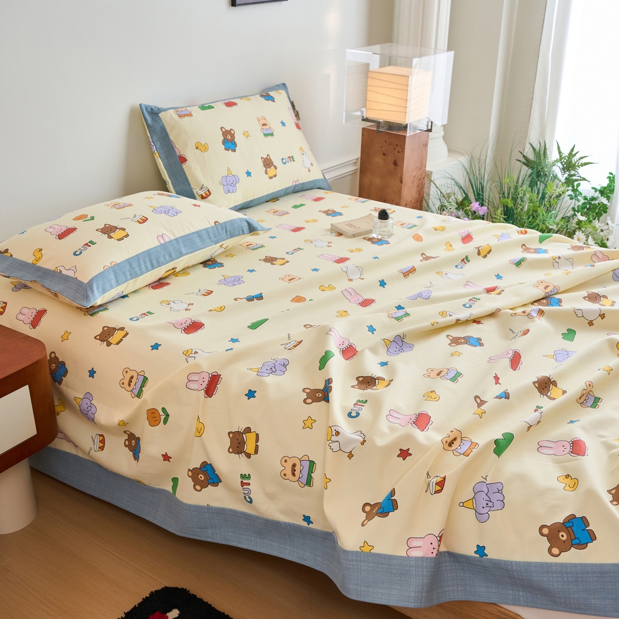 91家纺网 家纺一手货源 找家纺 春皖家纺 2026新款全棉老粗布席子凉席工艺款单床单床单单件 快乐园