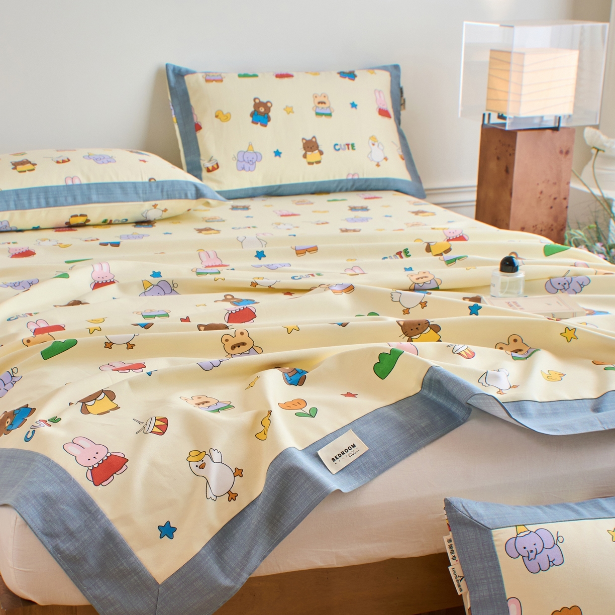 91家纺网 家纺一手货源 找家纺 春皖家纺 2026新款全棉老粗布席子凉席工艺款单床单床单单件 快乐园