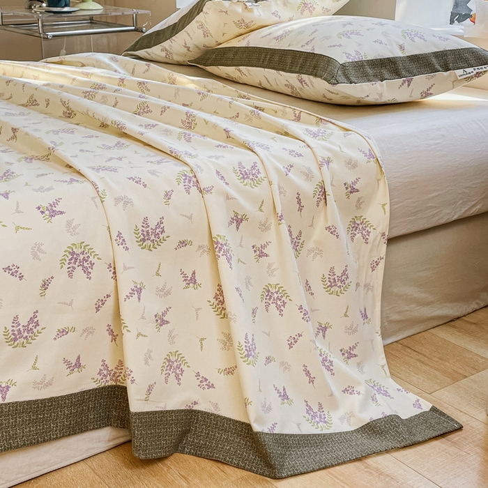 91家纺网 家纺一手货源 找家纺 春皖家纺 2026新款全棉老粗布席子凉席工艺款单床单床单单件 浪漫紫