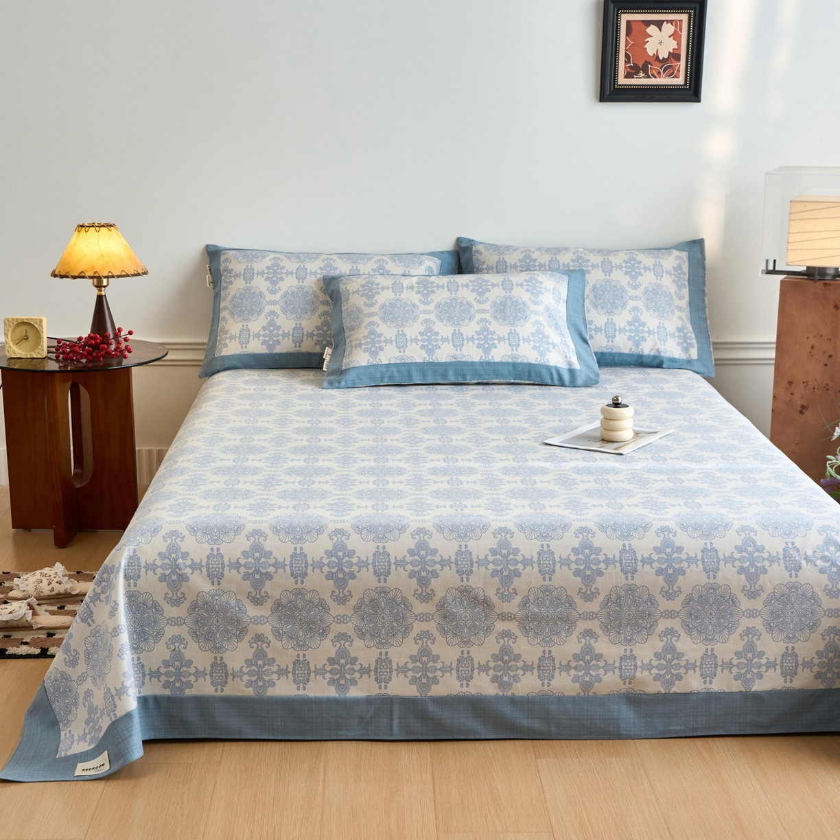 91家纺网 家纺一手货源 找家纺 春皖家纺 2026新款全棉老粗布席子凉席工艺款单床单床单单件 卢卡