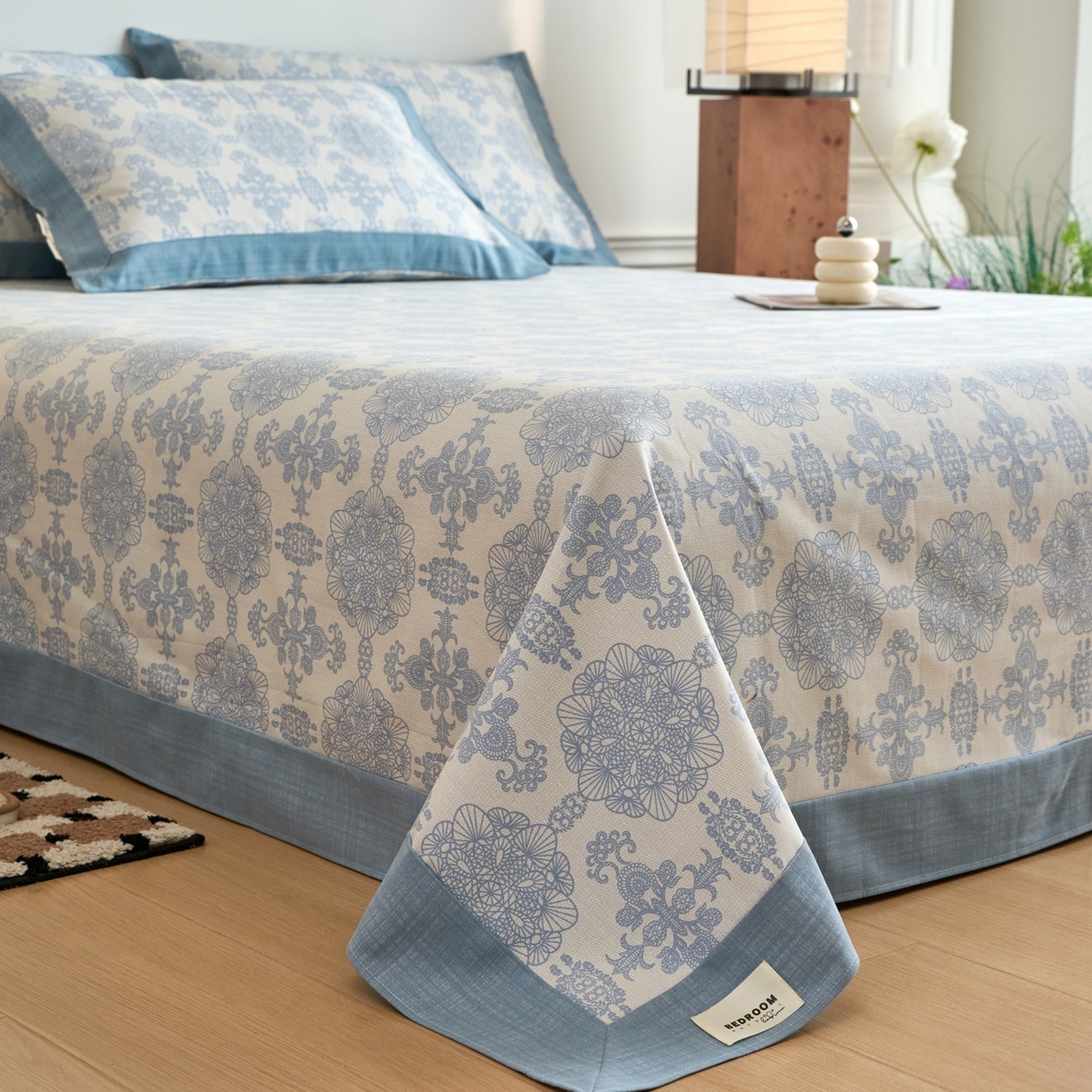 91家纺网 家纺一手货源 找家纺 春皖家纺 2026新款全棉老粗布席子凉席工艺款单床单床单单件 卢卡