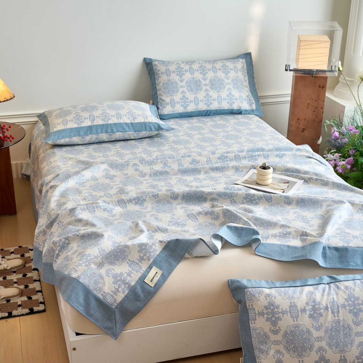 91家纺网 家纺一手货源 找家纺 春皖家纺 2026新款全棉老粗布席子凉席工艺款单床单床单单件 卢卡