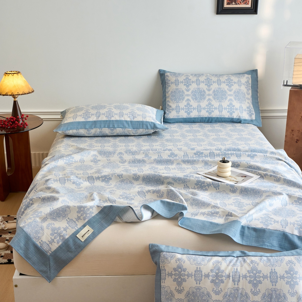 91家纺网 家纺一手货源 找家纺 春皖家纺 2026新款全棉老粗布席子凉席工艺款单床单床单单件 卢卡