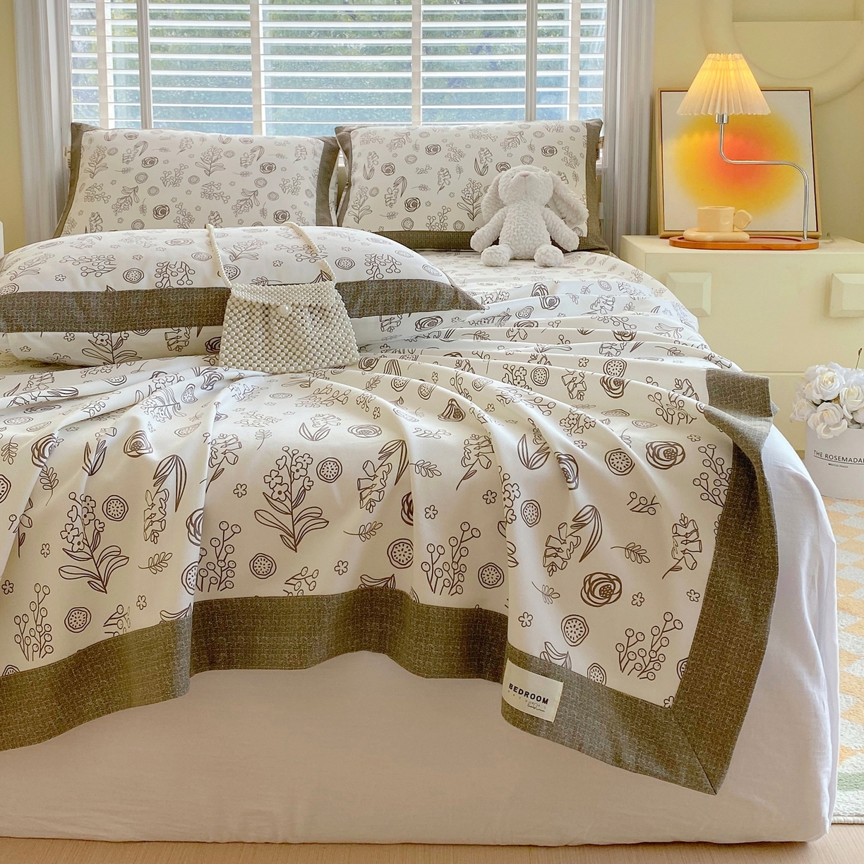 91家纺网 家纺一手货源 找家纺 春皖家纺 2026新款全棉老粗布席子凉席工艺款单床单床单单件 浅韵-白