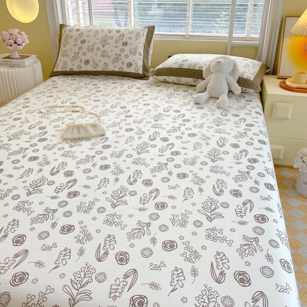 91家纺网 家纺一手货源 找家纺 春皖家纺 2026新款全棉老粗布席子凉席工艺款单床单床单单件 浅韵-白