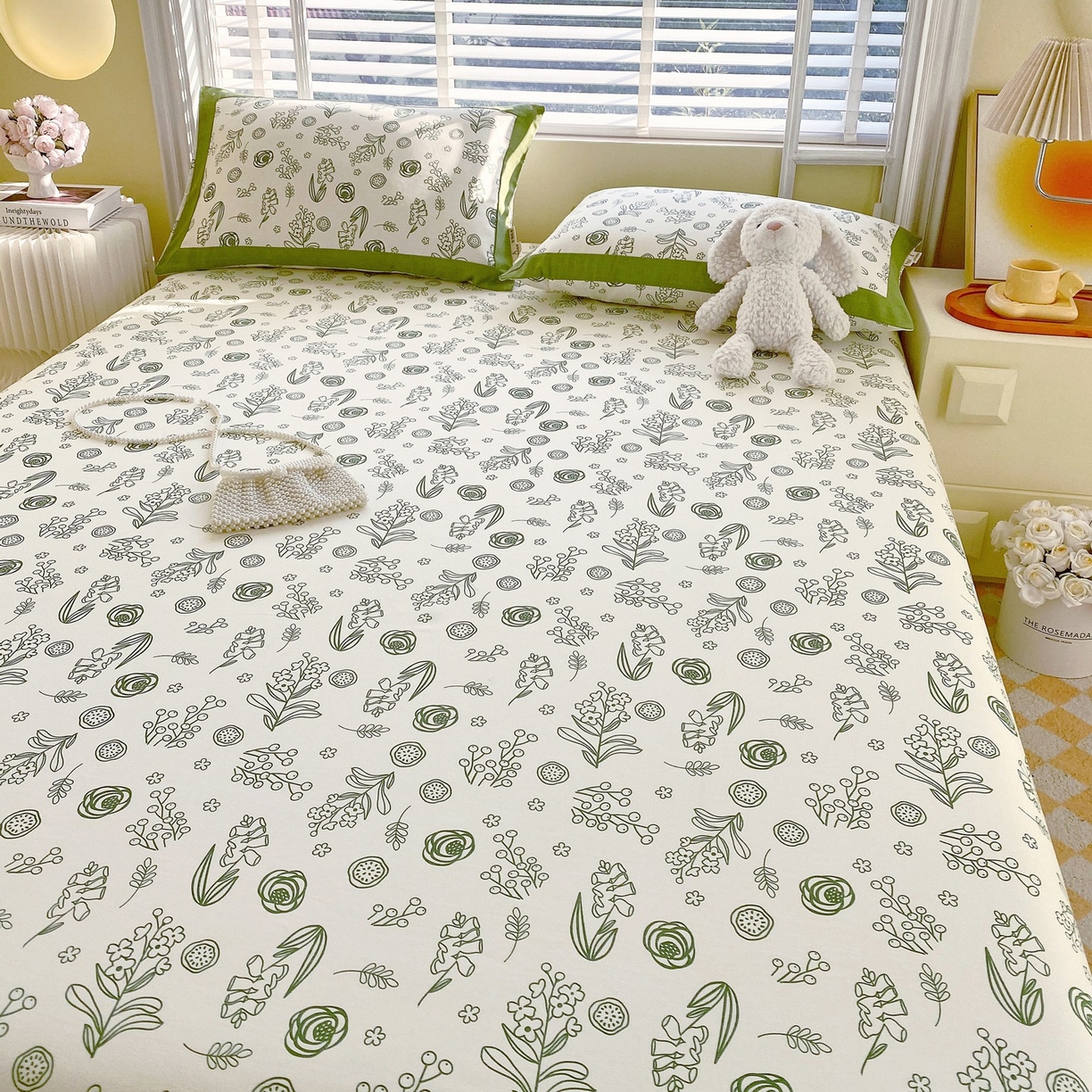 91家纺网 家纺一手货源 找家纺 春皖家纺 2026新款全棉老粗布席子凉席工艺款单床单床单单件 浅韵-绿