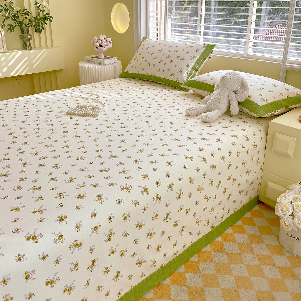 91家纺网 家纺一手货源 找家纺 春皖家纺 2026新款全棉老粗布席子凉席工艺款单床单床单单件 倩影米