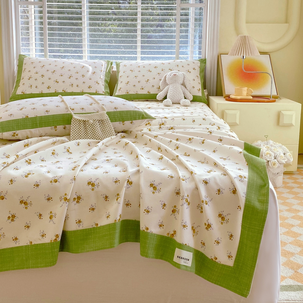 91家纺网 家纺一手货源 找家纺 春皖家纺 2026新款全棉老粗布席子凉席工艺款单床单床单单件 倩影米