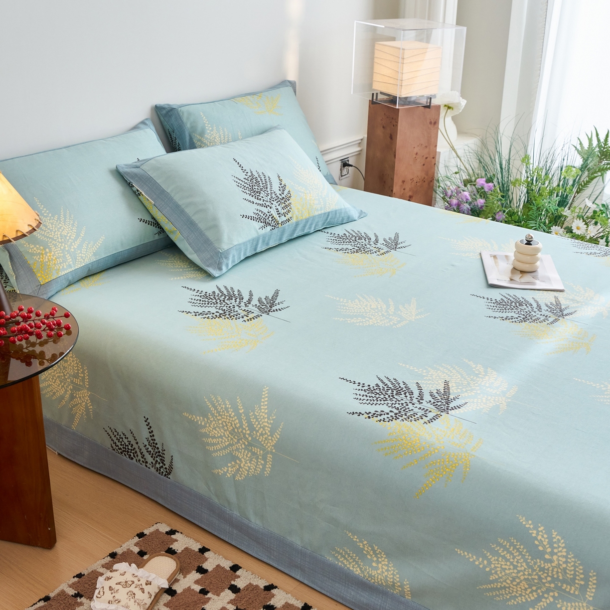 91家纺网 家纺一手货源 找家纺 春皖家纺 2026新款全棉老粗布席子凉席工艺款单床单床单单件 轻舞