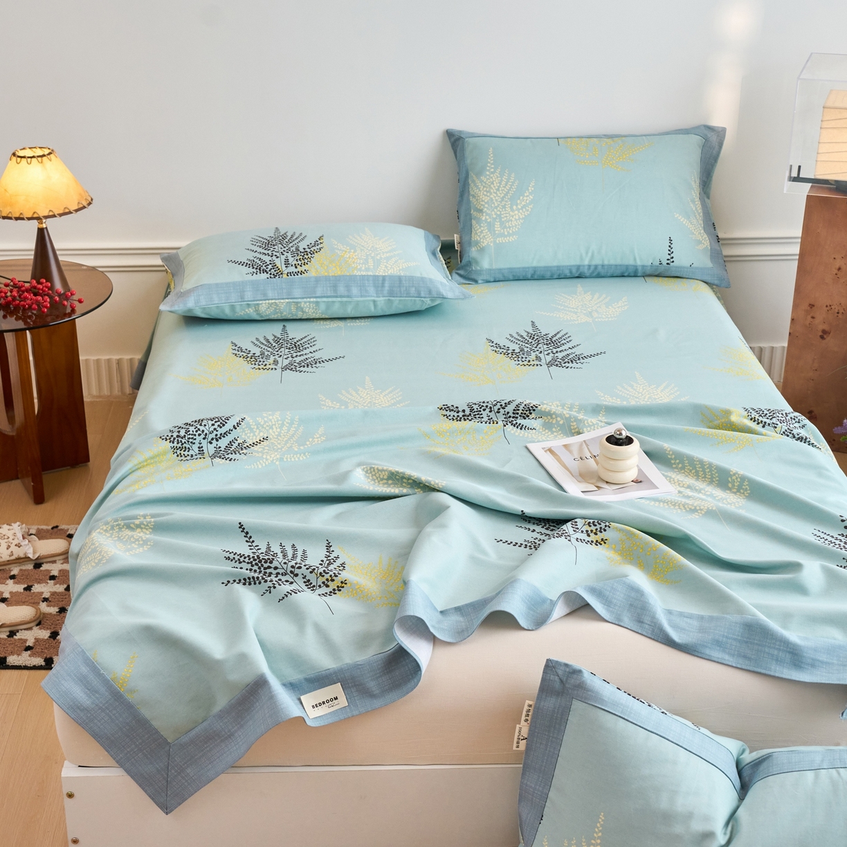 91家纺网 家纺一手货源 找家纺 春皖家纺 2026新款全棉老粗布席子凉席工艺款单床单床单单件 轻舞