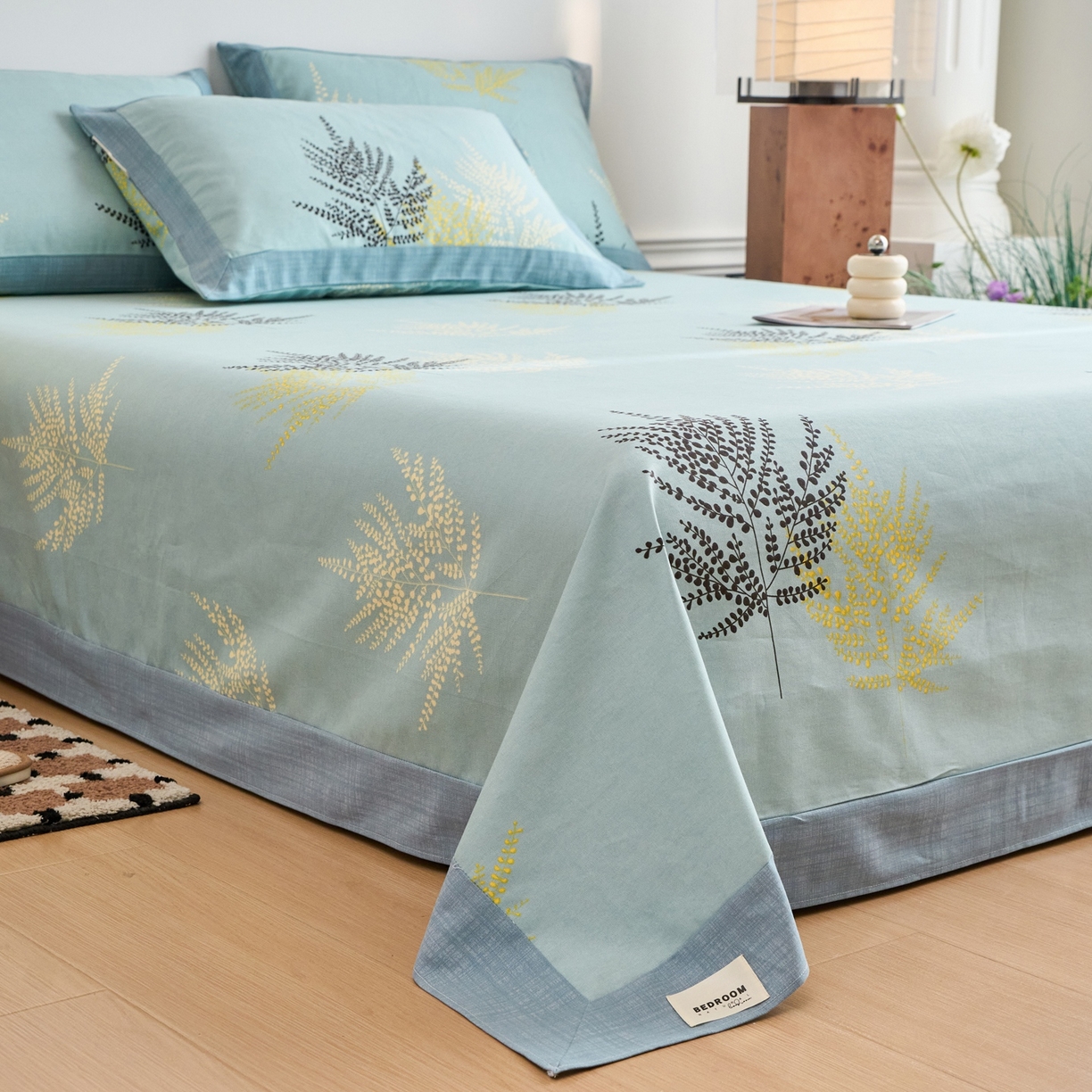 91家纺网 家纺一手货源 找家纺 春皖家纺 2026新款全棉老粗布席子凉席工艺款单床单床单单件 轻舞