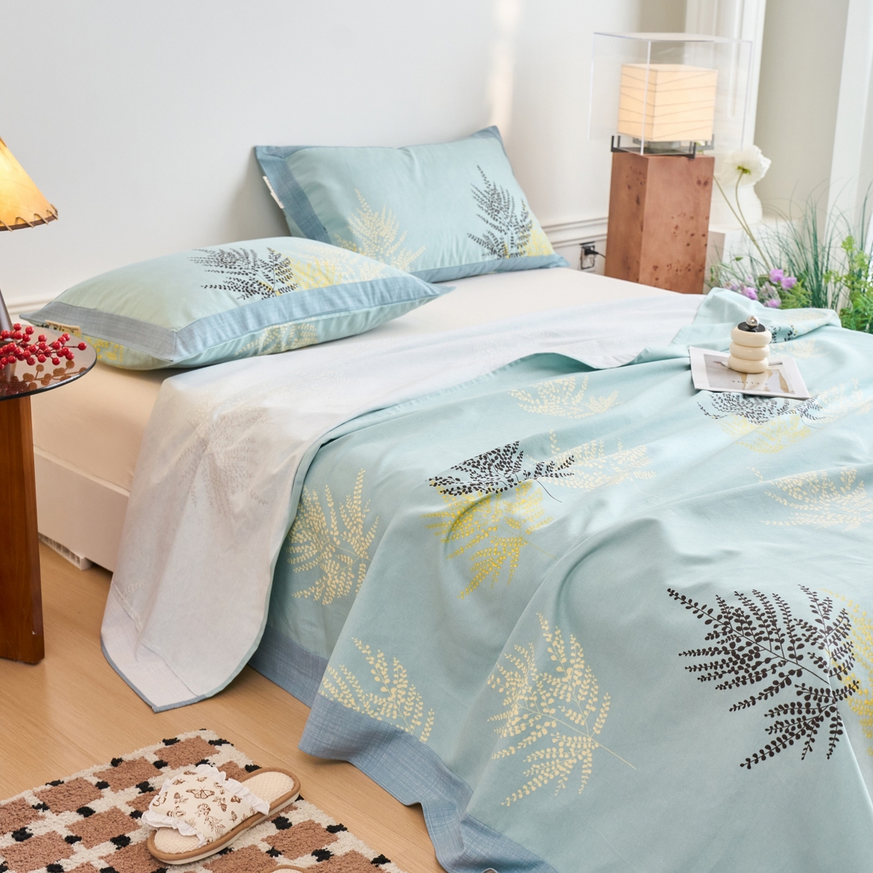 91家纺网 家纺一手货源 找家纺 春皖家纺 2026新款全棉老粗布席子凉席工艺款单床单床单单件 轻舞