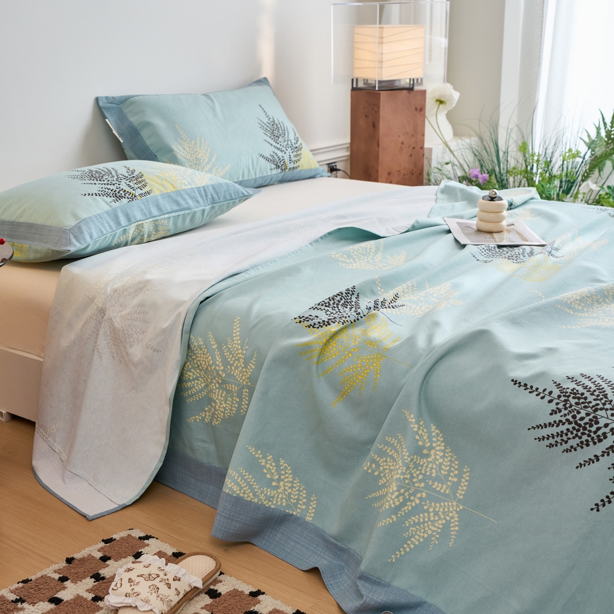 91家纺网 家纺一手货源 找家纺 春皖家纺 2026新款全棉老粗布席子凉席工艺款单床单床单单件 轻舞