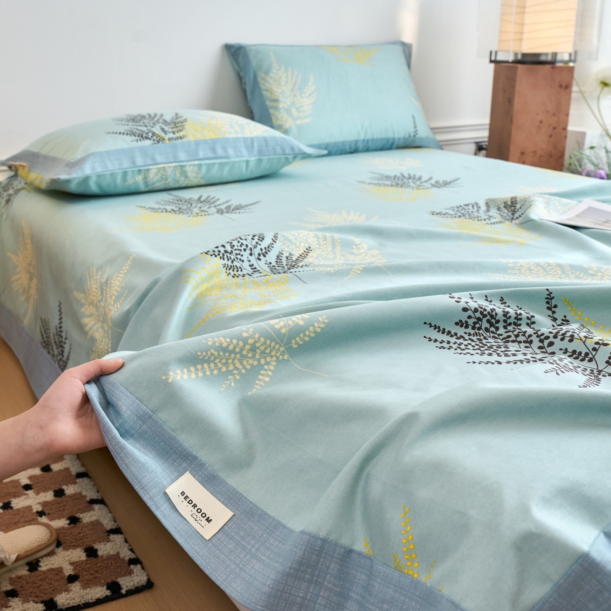 91家纺网 家纺一手货源 找家纺 春皖家纺 2026新款全棉老粗布席子凉席工艺款单床单床单单件 轻舞