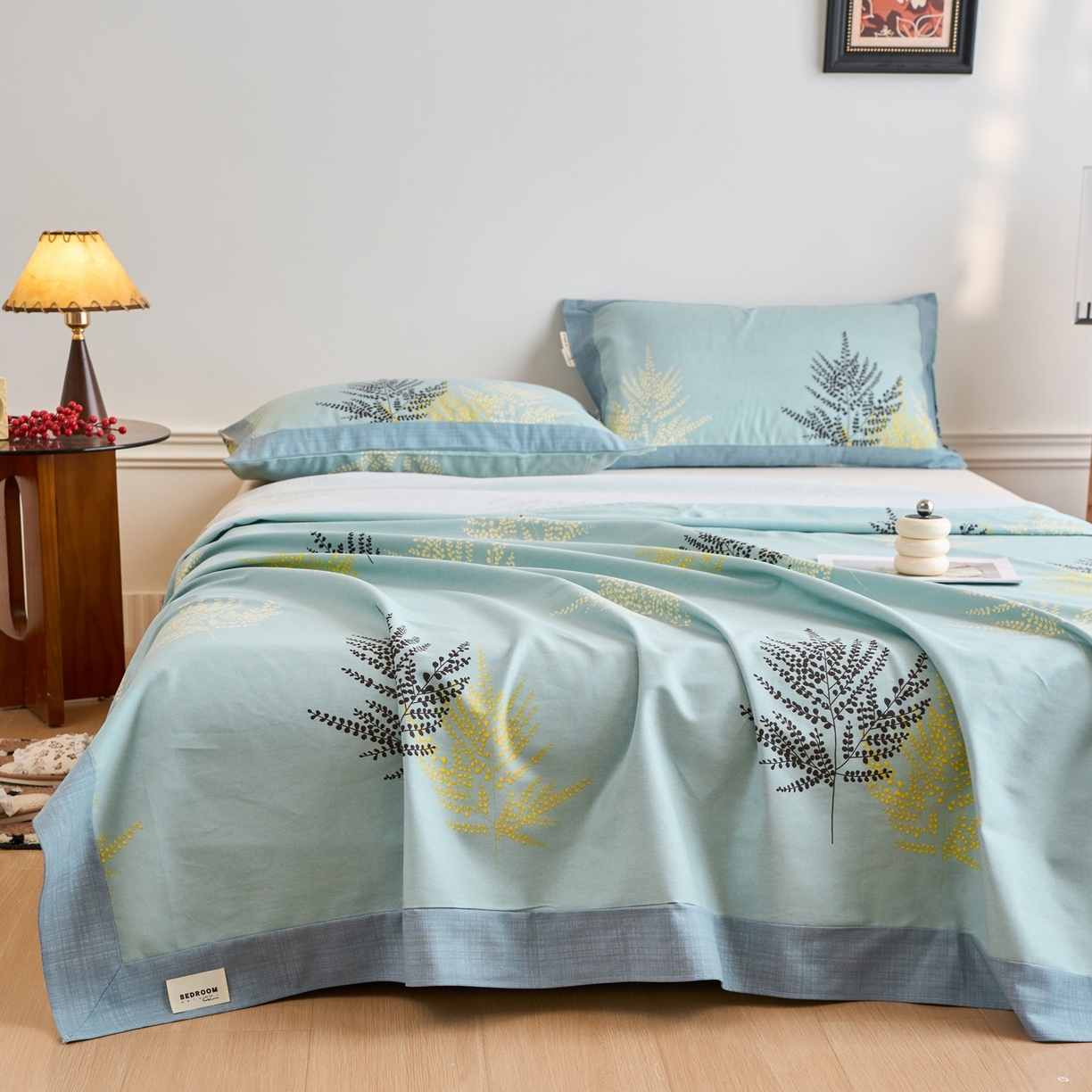 91家纺网 家纺一手货源 找家纺 春皖家纺 2026新款全棉老粗布席子凉席工艺款单床单床单单件 轻舞