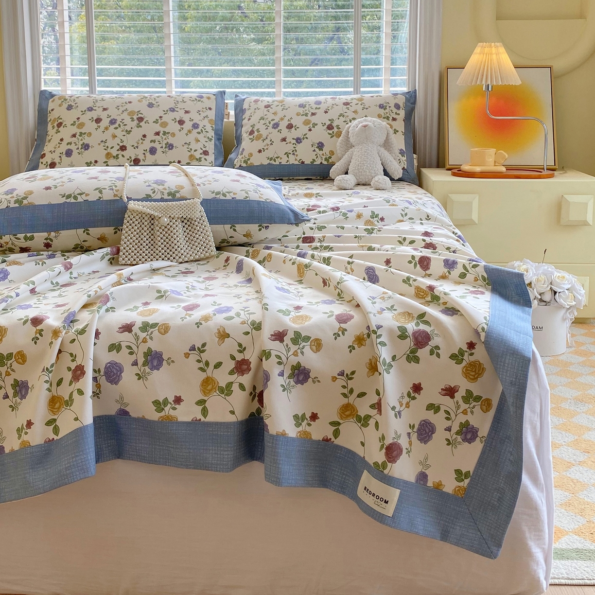 91家纺网 家纺一手货源 找家纺 春皖家纺 2026新款全棉老粗布席子凉席工艺款单床单床单单件 田园梦