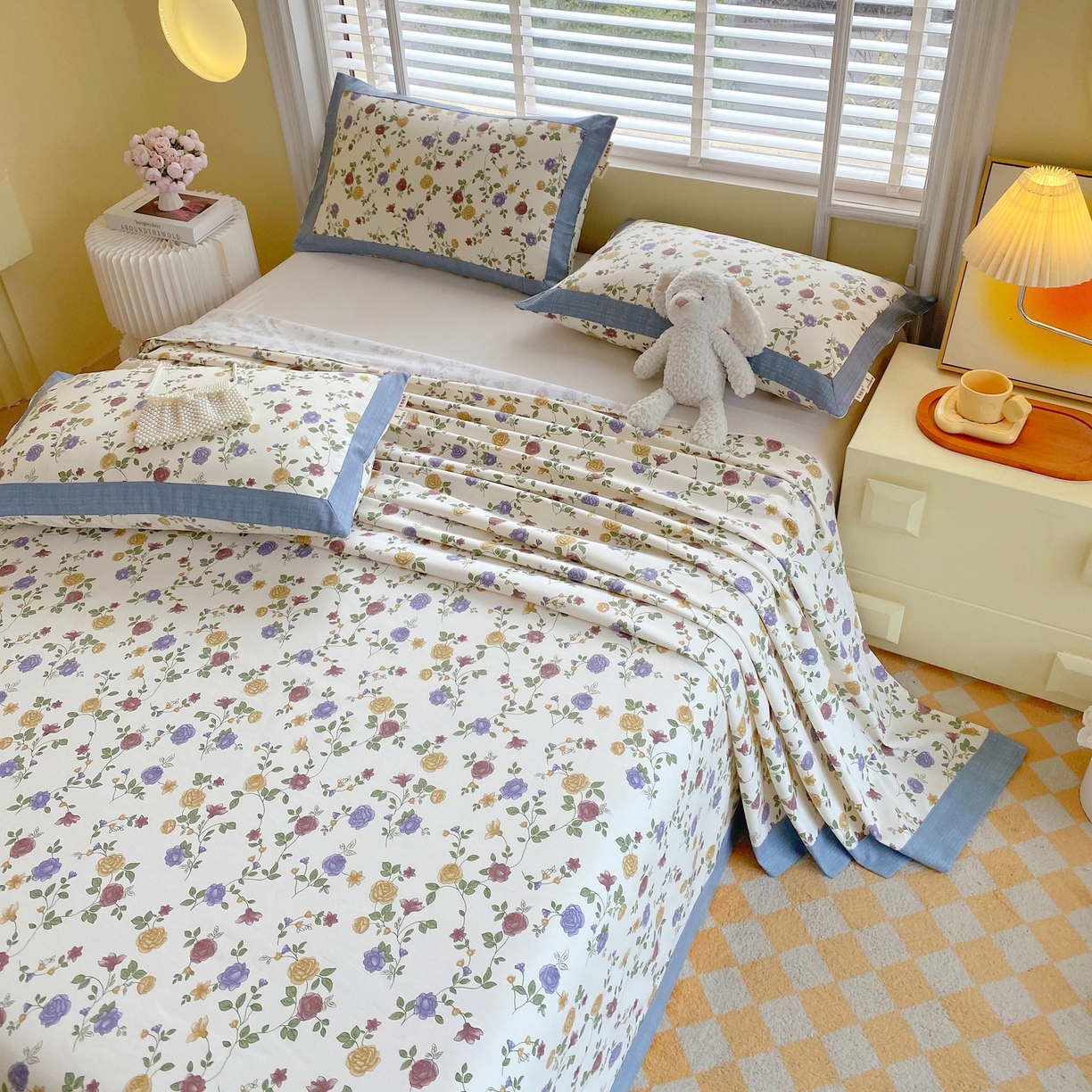 91家纺网 家纺一手货源 找家纺 春皖家纺 2026新款全棉老粗布席子凉席工艺款单床单床单单件 田园梦